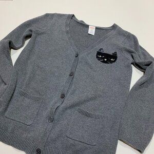 Girls Cable Knit Cardigan - Uniform - Gray Slate